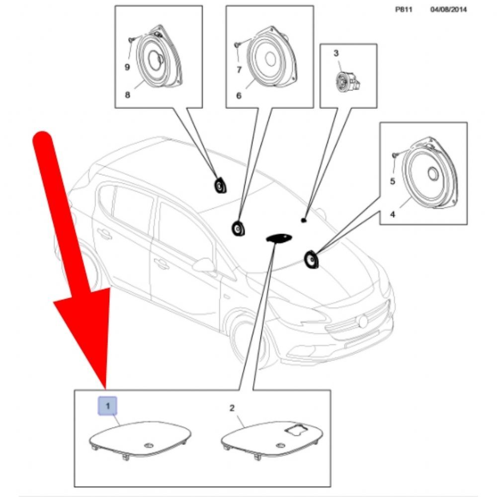 Product Code : 39018578 - Opel Corsa E Front Chest Centre Speaker Cover GM Original 39018578 - 13404568