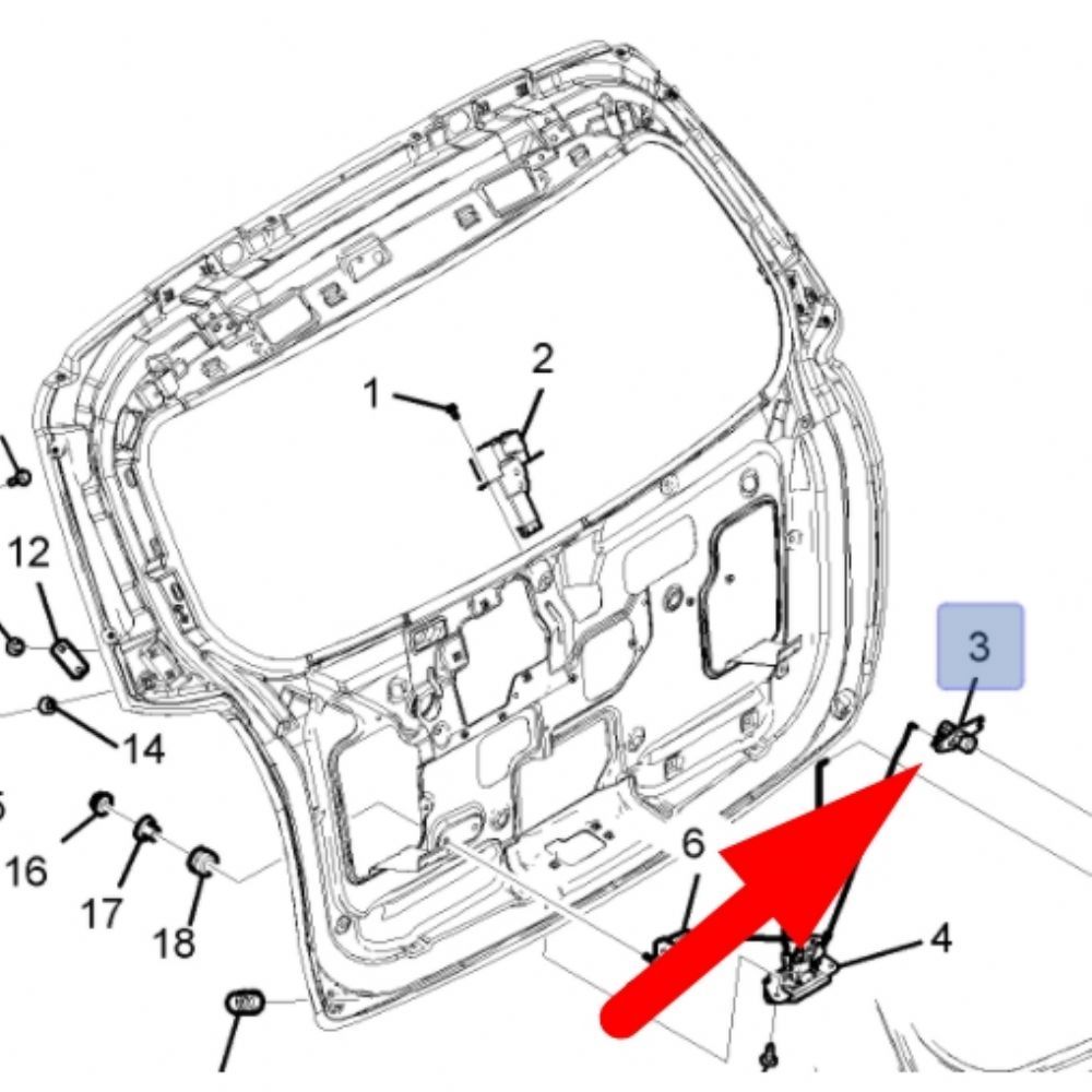 Chevrolet Captiva C100 Rear Trunk Lock Cylinder Password GM Genuine 96829921