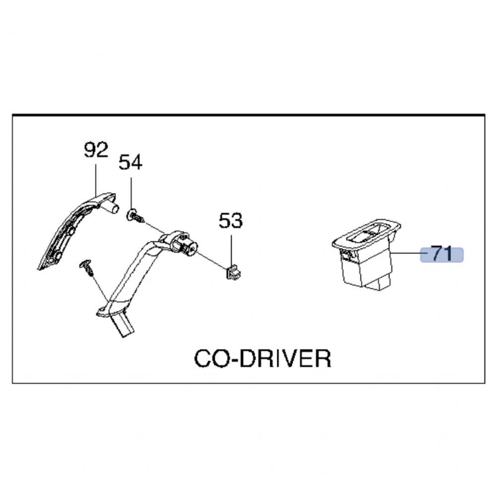 Chevrolet Lacetti Left Inside Door Handle Grey GM Genuine 96615382