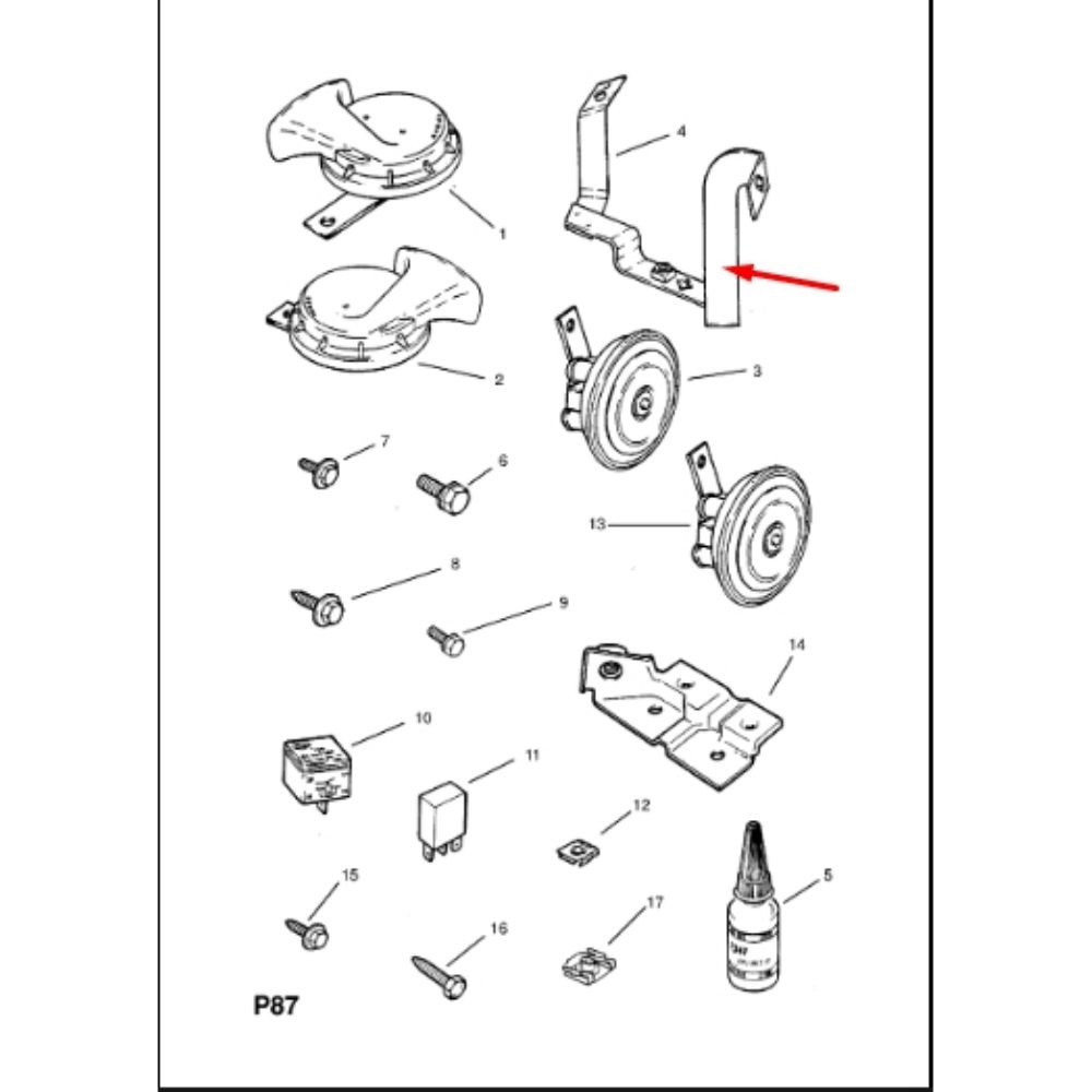 Opel Calibra Horn Support Bracket GM Genuine 1228180 - 90228214