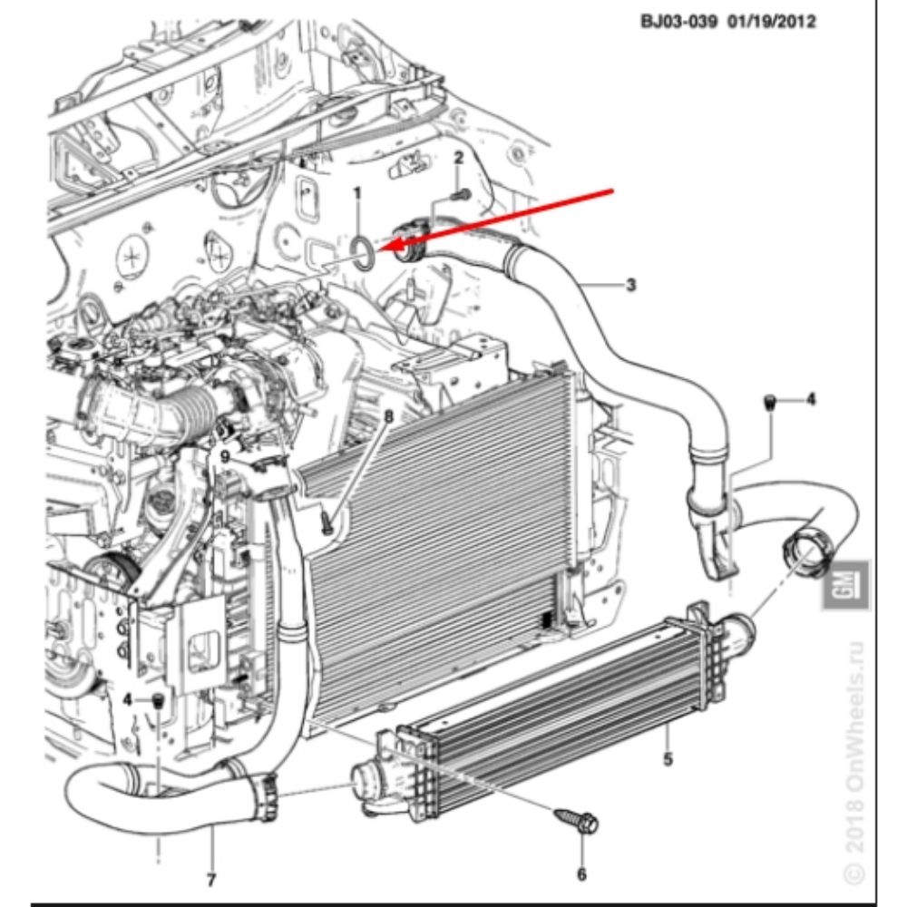 Product Code : 95017070 - Chevrolet Aveo Air Cooler Inlet Gasket GM Genuine 95017070