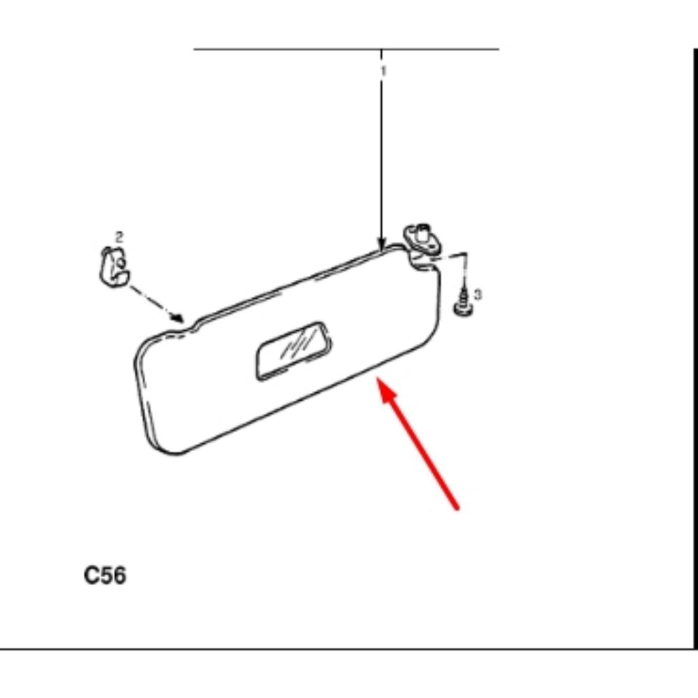 Product Code : 90311589 - Opel Corsa A Left Driver Side Sun Visor GM Genuine 90311589 - 1437725