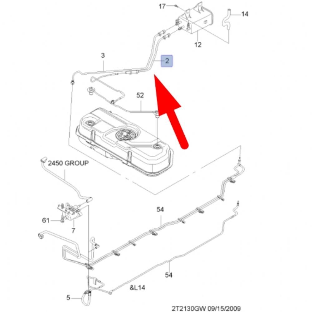 Product Code : 96966675 - Chevrolet Aveo Fuel Rest Tank Pipe GM Original 96966675