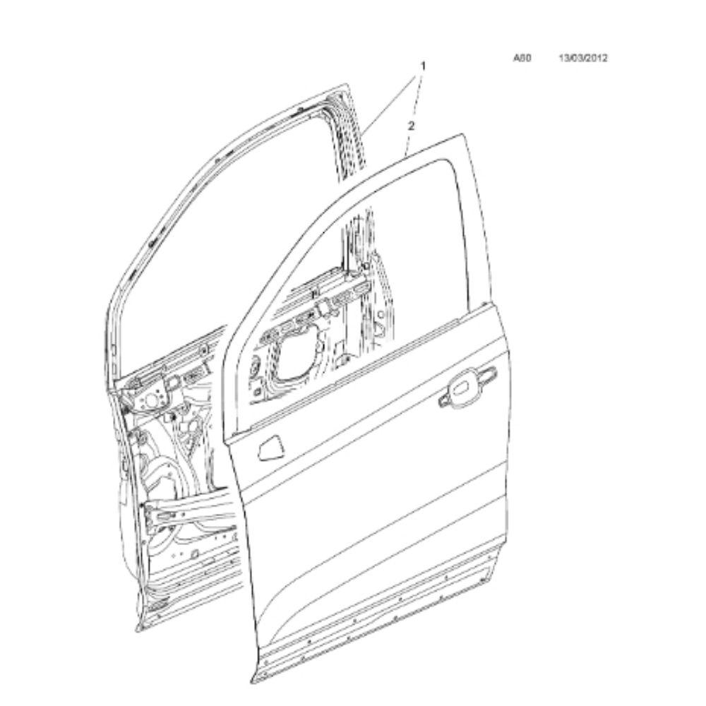 Product Code : 95371048 - Opel Mokka Left Front Door Complete GM Original 95371048 - 124480