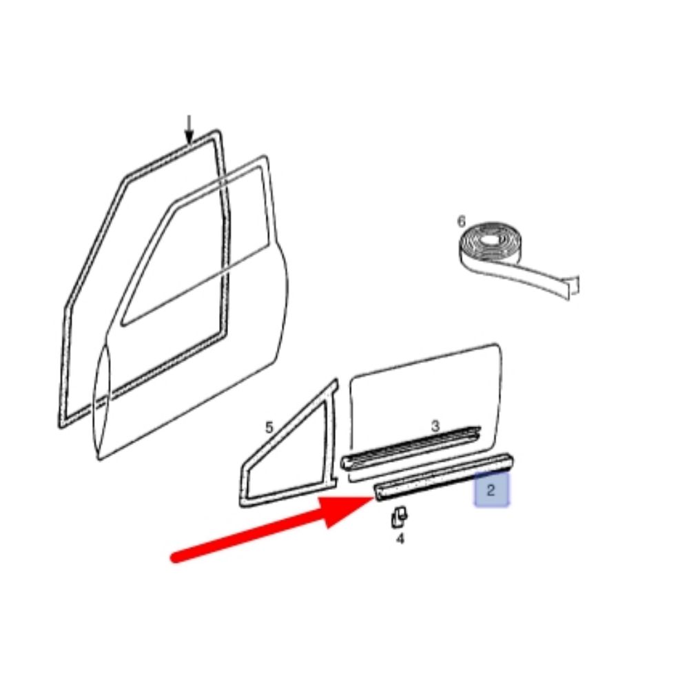 Opel Corsa A Left Front Window Outer Trim GM Original 90320937 - 154135