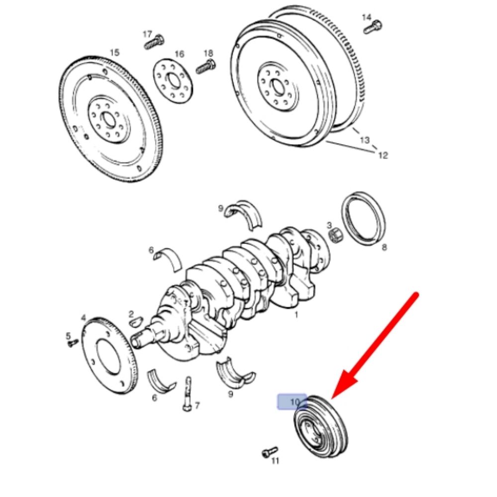 Crankshaft Washer Pulley Opel Vectra A, Calibra GM Genuine 90322295 - 614461