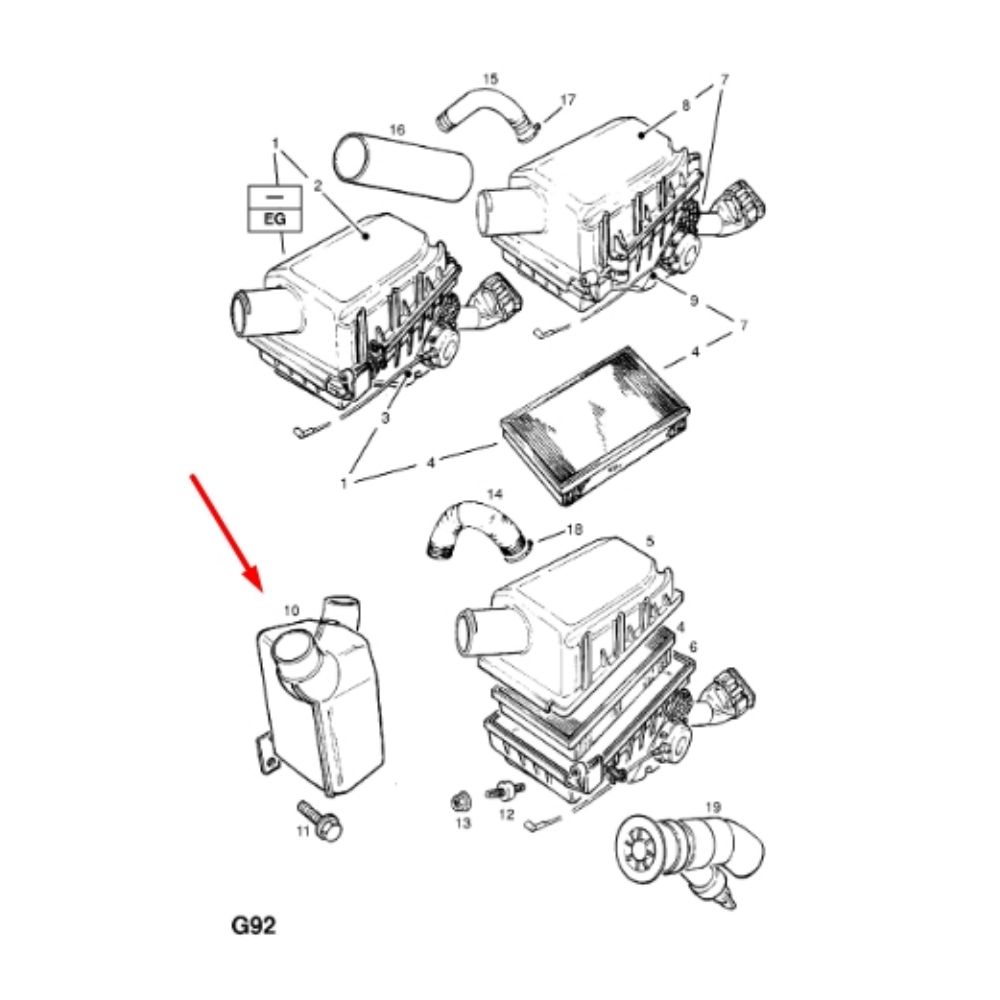 Product Code : 834699 - Opel Vectra A Air Filter Box 1989-1995 Model GM Original 834699 - 90350015