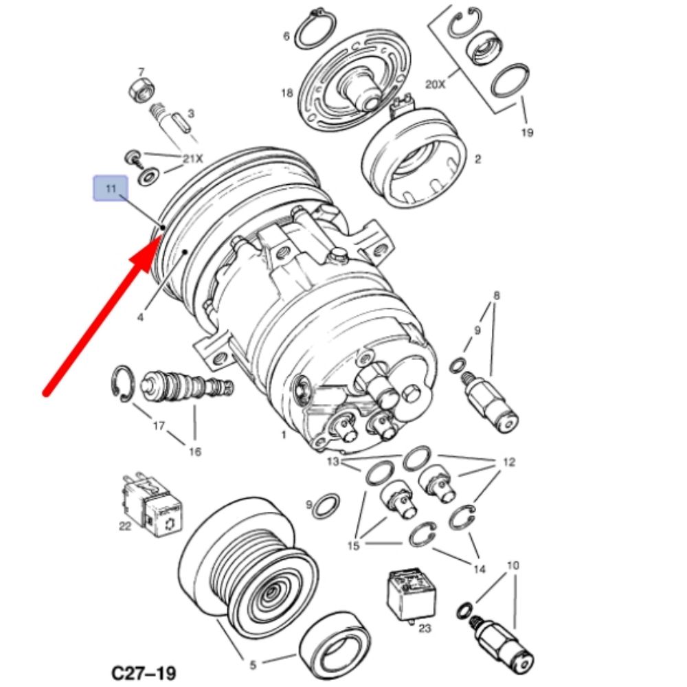 Product Code : 6559337 - Opel Vectra A Air Conditioner Compressor Cover 1989-1995 Model GM Original 6559337 - 1854846