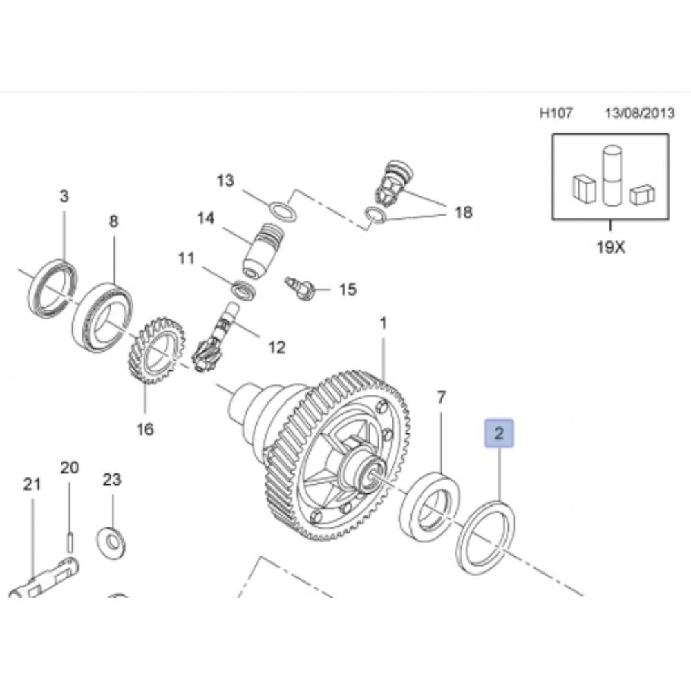 Opel Combo D Differential Adjustment Sheet 1.95MM GM Original 95516655 - 370177