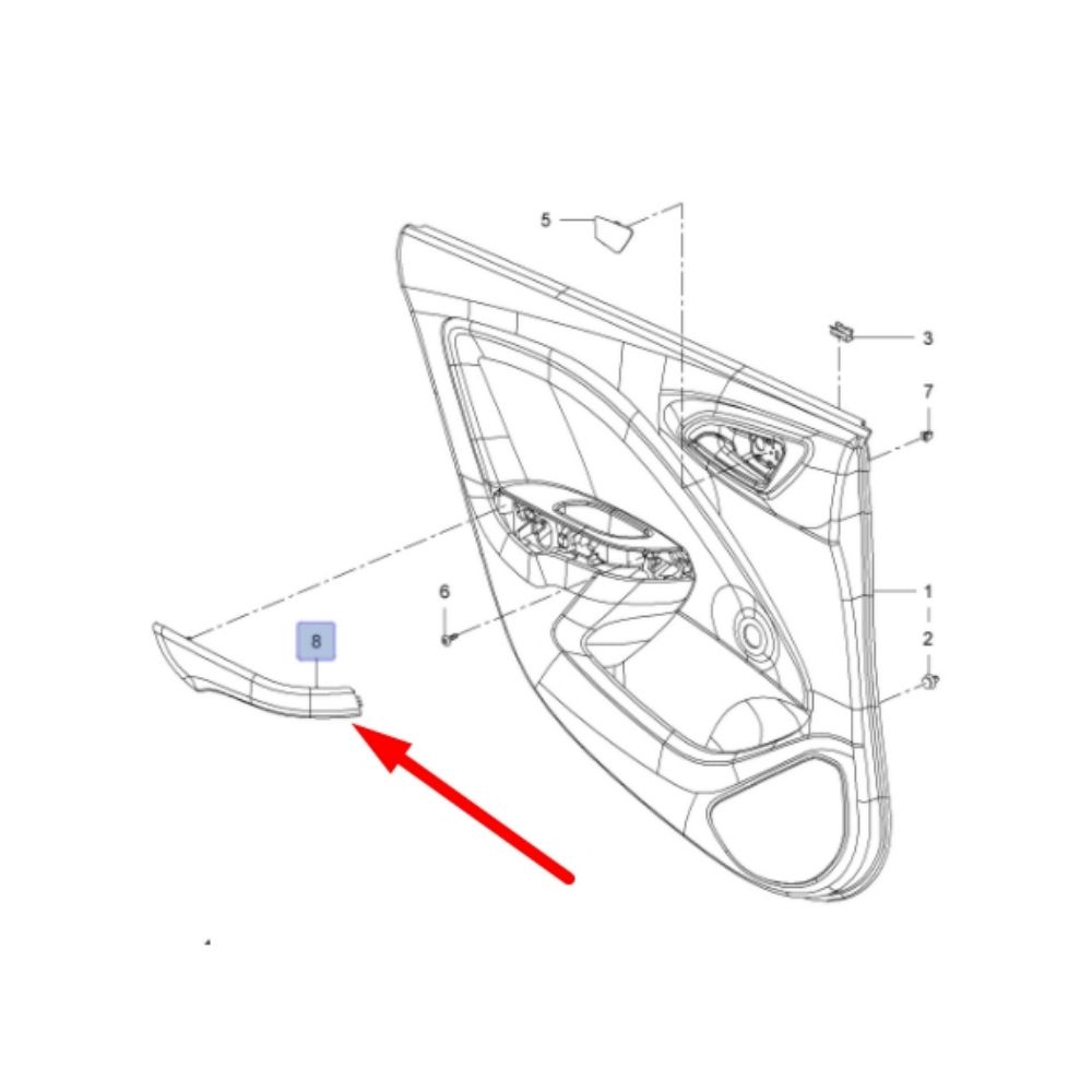 Product Code : 13405218 - Opel Corsa E Right Rear Door Interior Handle Trim Trim GM Original 13405218 - 2240485