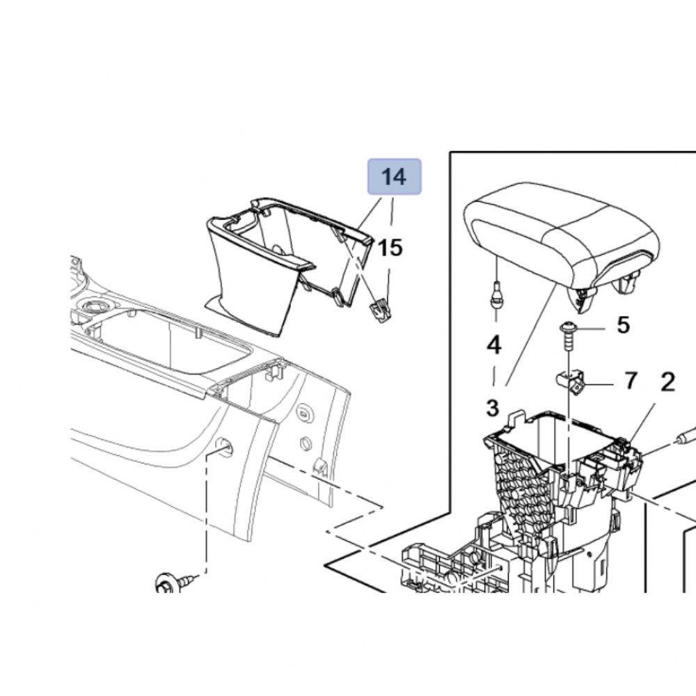 Product Code : 13460084 - Opel Astra K Centre Armrest Armrest Armrest Lower Panel Complete GM Original 13460084