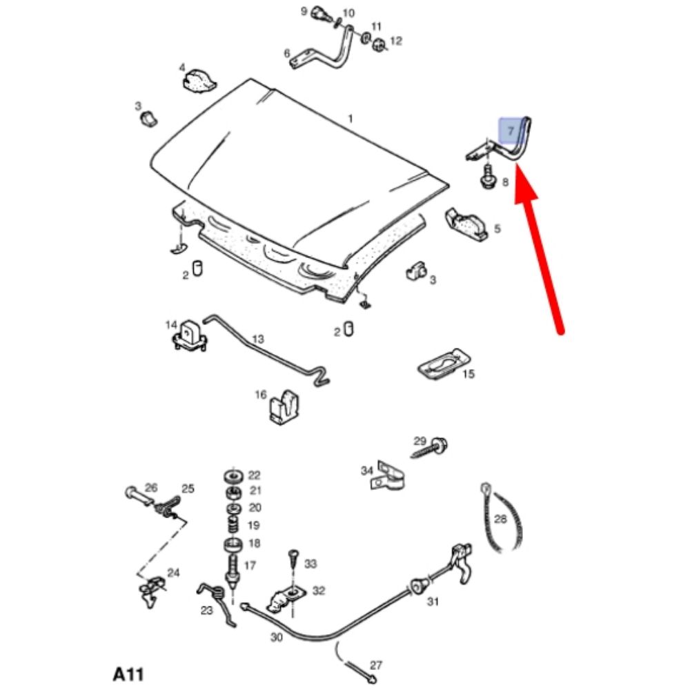 Product Code : 90126931 - Opel Corsa A Left Moto Bonnet Hinge GM Original 90126931 - 1160571