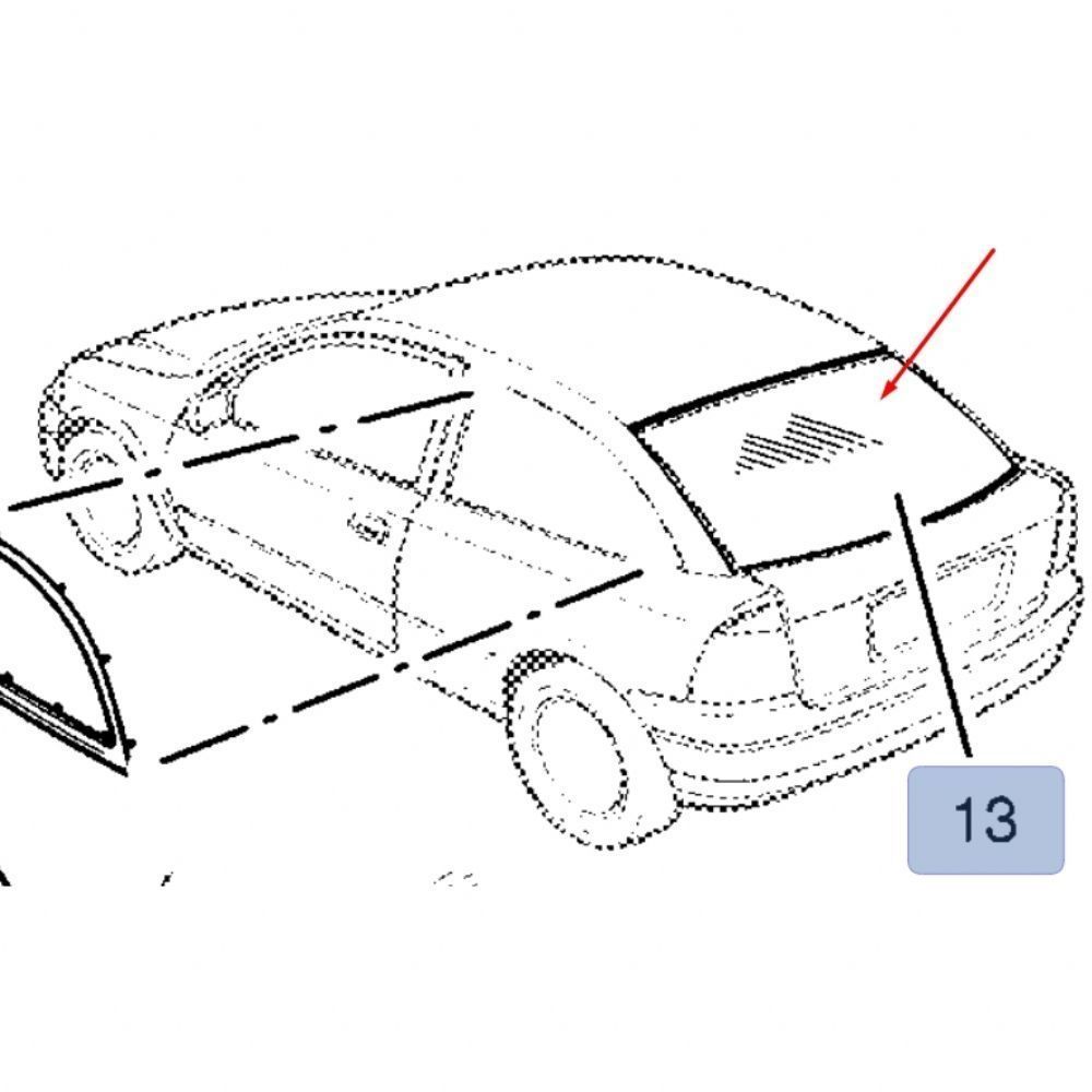 Opel Astra G Single Door Coupe and HB Case Rear Trunk Window Heated GM Genuine 5161438 - 13121117