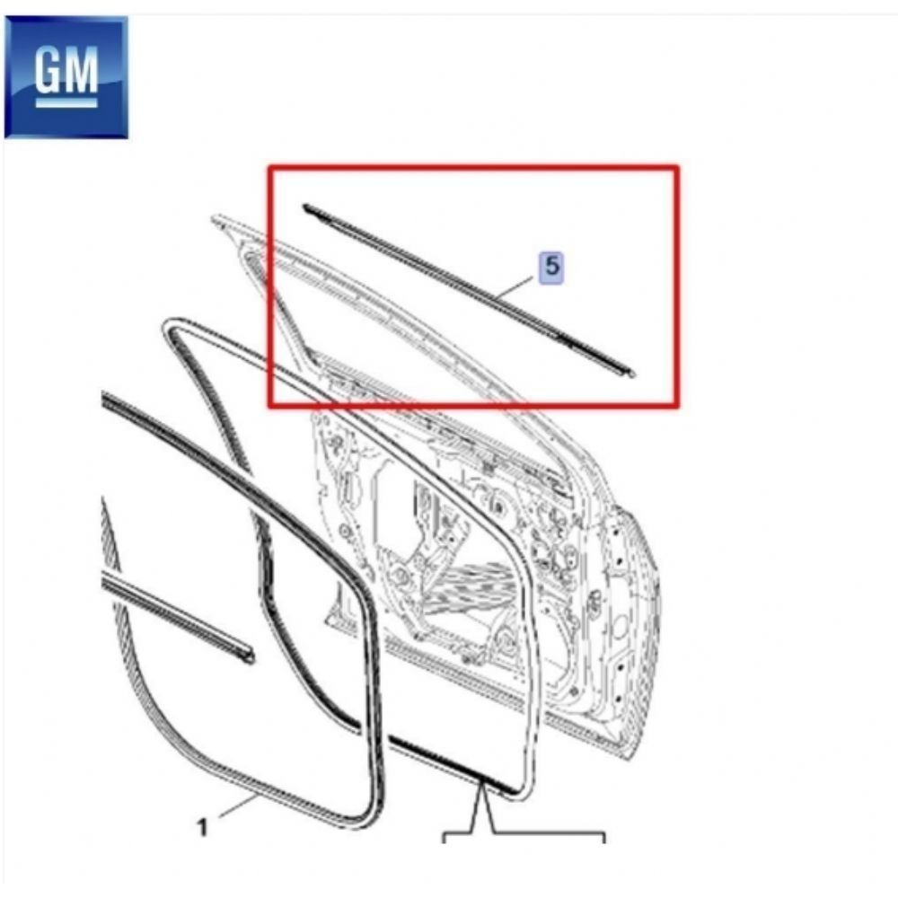 Opel Astra K Left Front Windscreen Outer Scraper Wick chrome GM Genuine 39079236 - 39102978