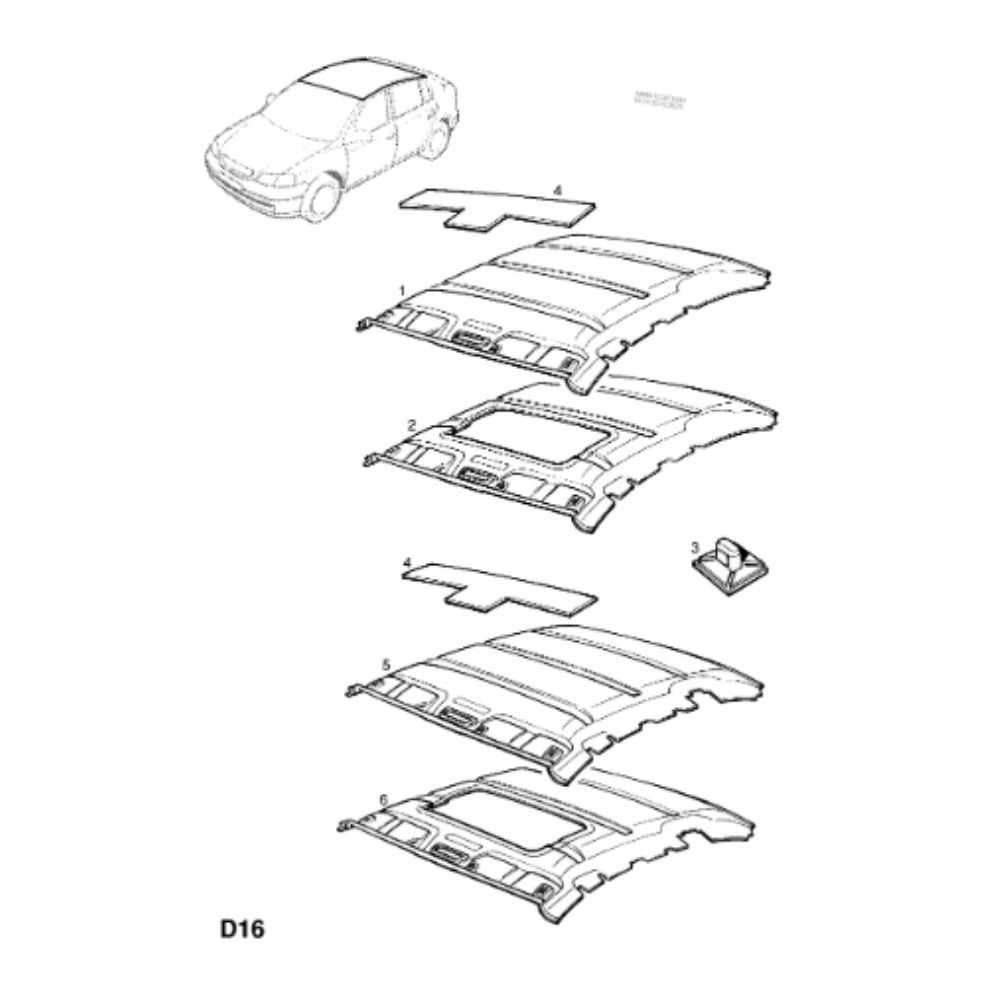 Product Code : 2350046 - Opel Astra G Headliner Hatchback Model GM Original 2350046 - 9104115