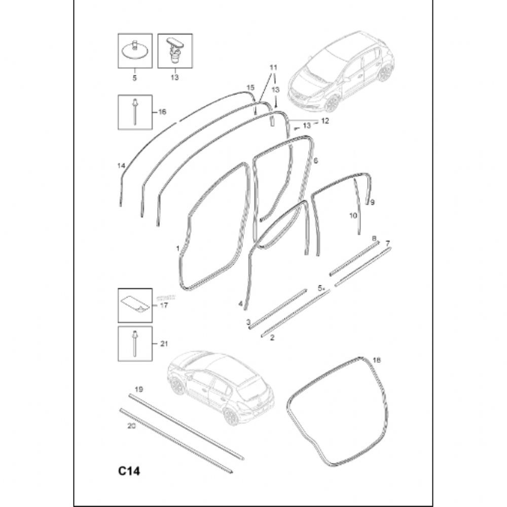 Product Code : 5183514 - Opel Corsa D Roof Seal GM Original 5183514 - 93189604