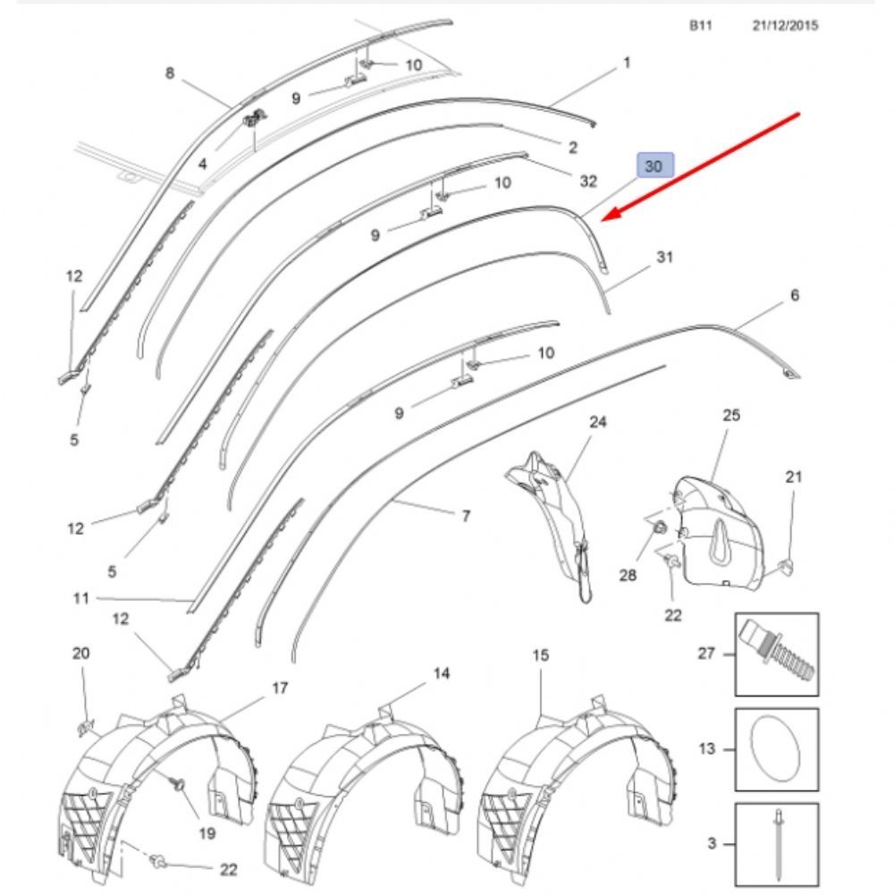 Opel Vectra C Left Front Roof Gutter Moulding GM Original 24421360 - 5187831