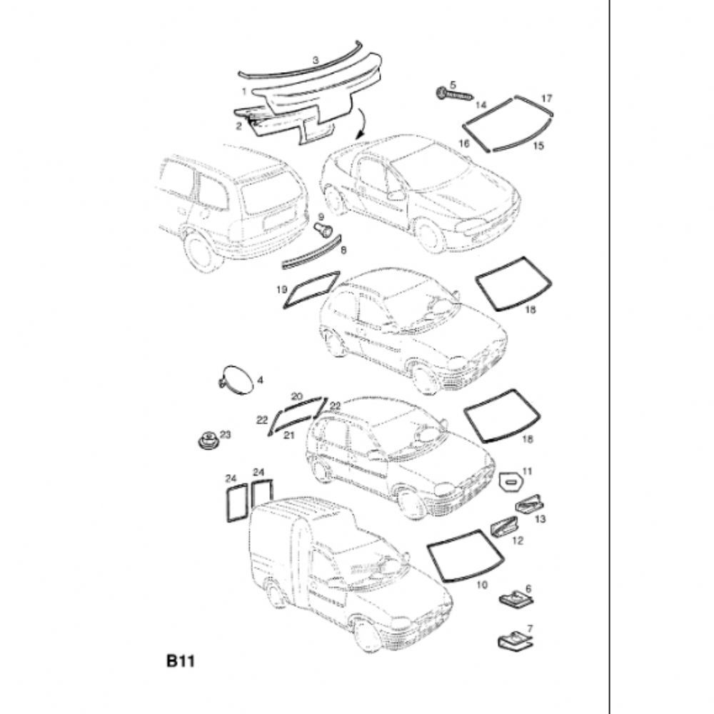 Product Code : 5128403 - Opel Tigra A Rear Trunk Lid Cover GM Genuine 5128403 - 90512055