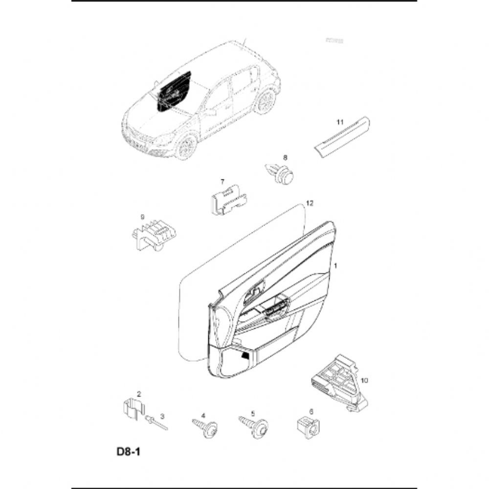 Product Code : 7232211 - Opel Astra H Right Front Door Interior Trim Complete GM Genuine 7232211 - 13153888