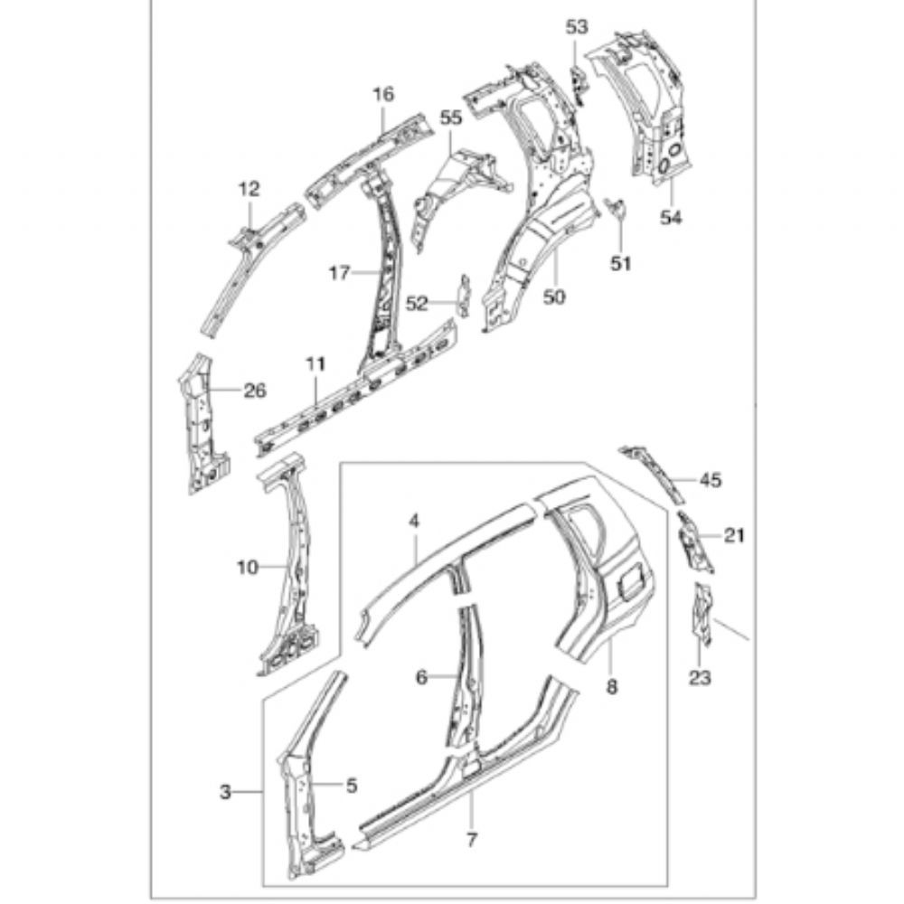 Product Code : 96533352 - Chevrolet Kalos Reinforcement A Column Sheet GM Genuine 96533352