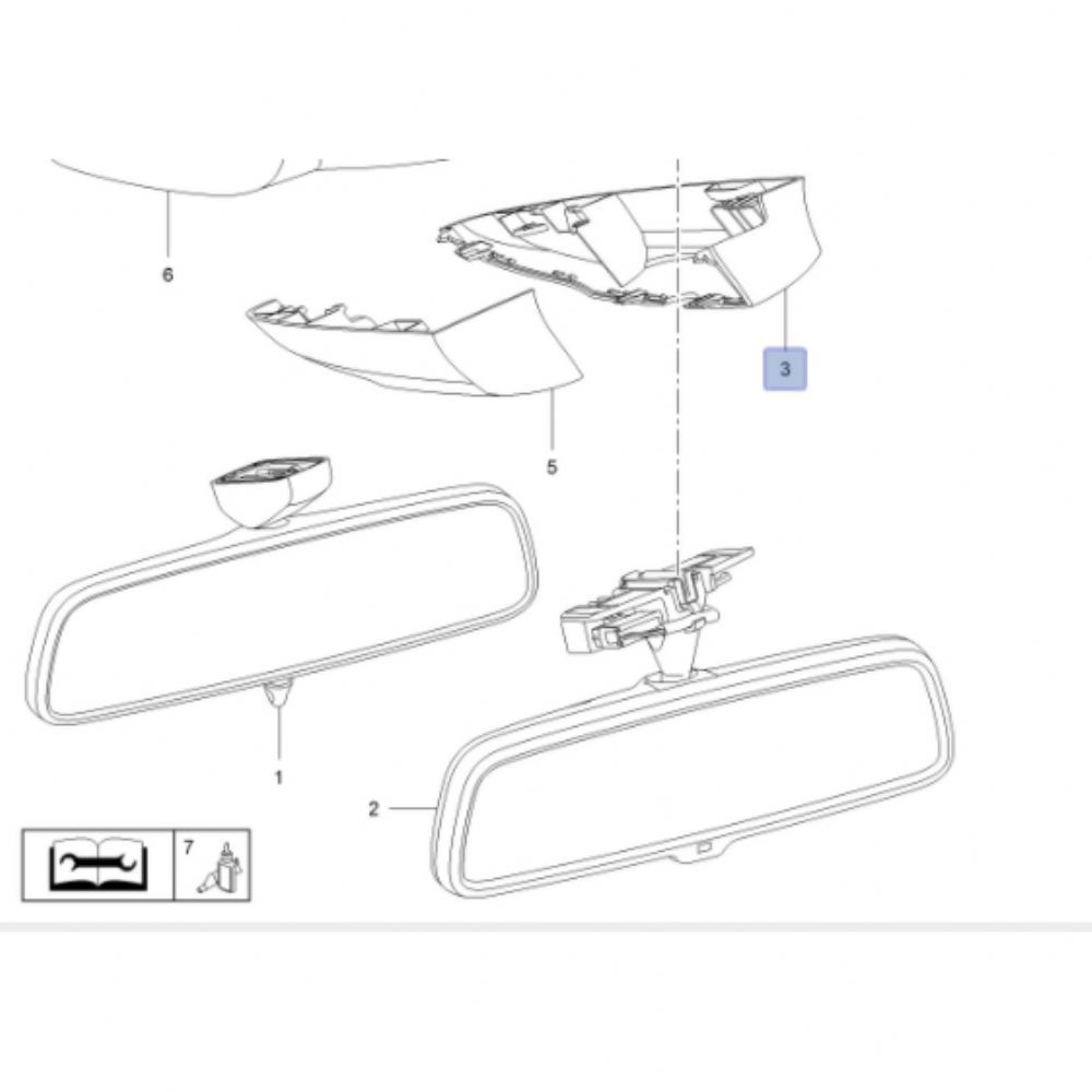 Product Code : 13403197 - Opel Corsa E Interior Rear View Mirror Left Cover GM Original 13403196