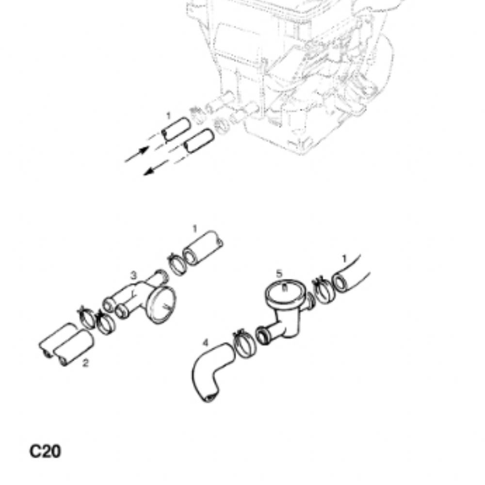 Opel Tigra A Heating Hose Complete GM Original 90529864 - 6818210