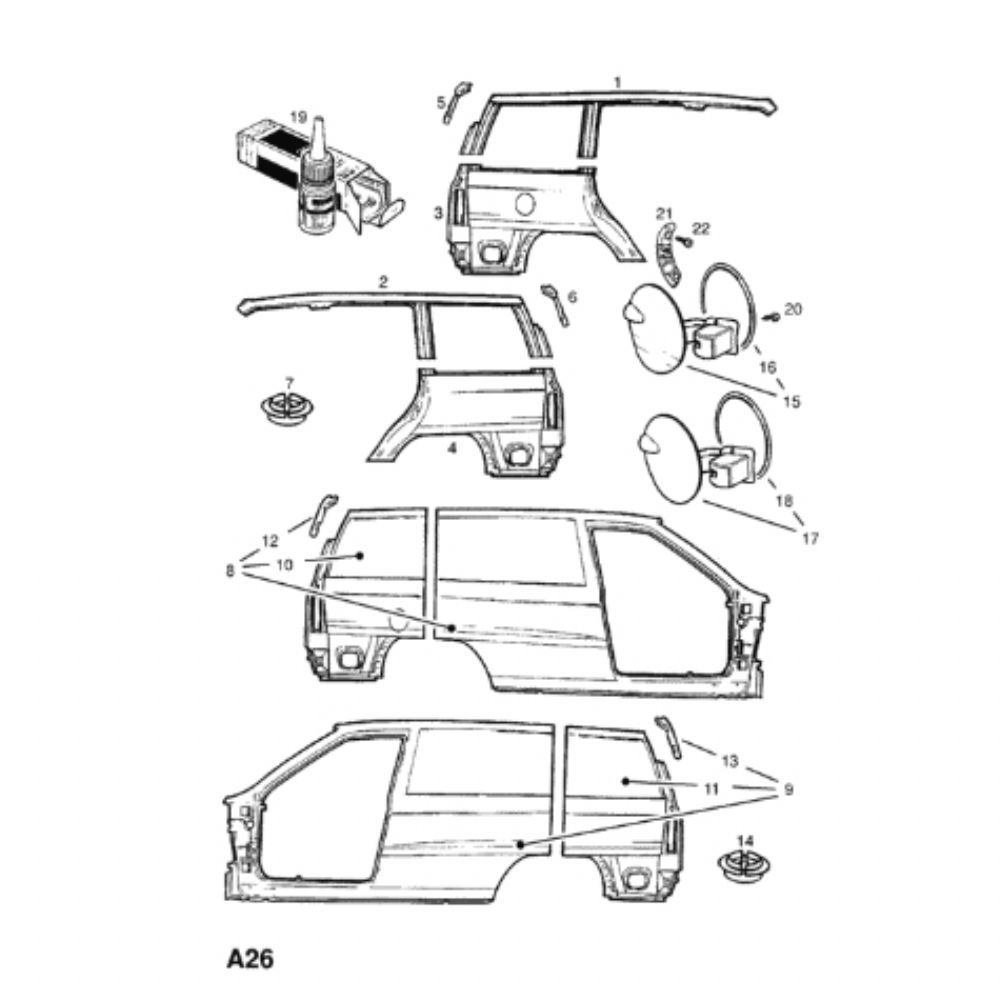 Product Code : 90510216 - Opel Astra F External Tank Cover GM Genuine 90510216 - 182791