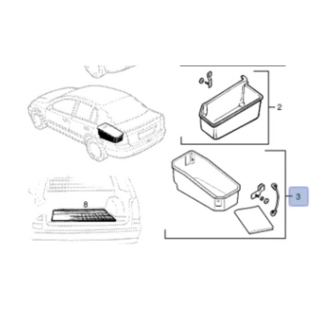 Opel Astra G Sedan Luggage Load Section Goods Organisation GM Genuine 1722242 - 9121603