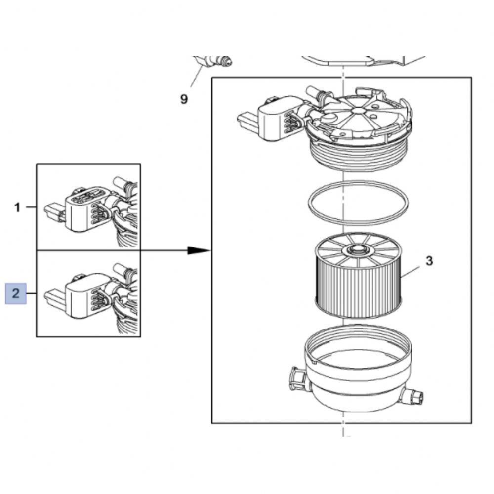 Product Code : 3649347 - Opel Combo E B15DTH Engine Fuel Filter Complete GM Original 3649347 - 9816182880