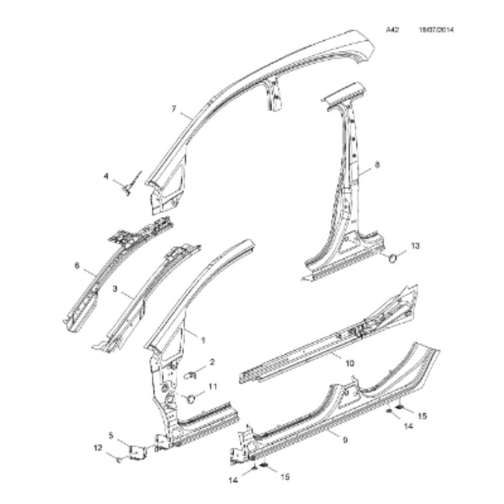 Product Code : 13427543 - Opel Corsa E Right Fender Side Moulding GM Original 13427543 - 120397