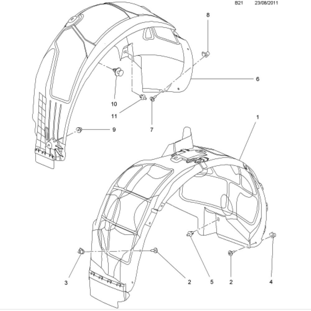 Product Code : 1221006 - Opel Astra J Right Rear Fender Hood GM Original 1221006 - 13279524