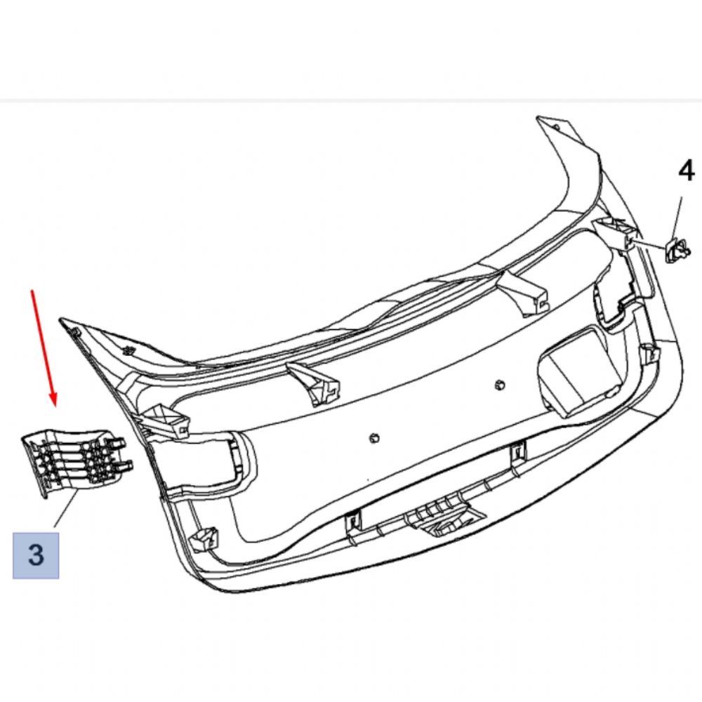 Product Code : 39032302 - Opel Astra K Left Taillight Access Cover GM Genuine 39032302