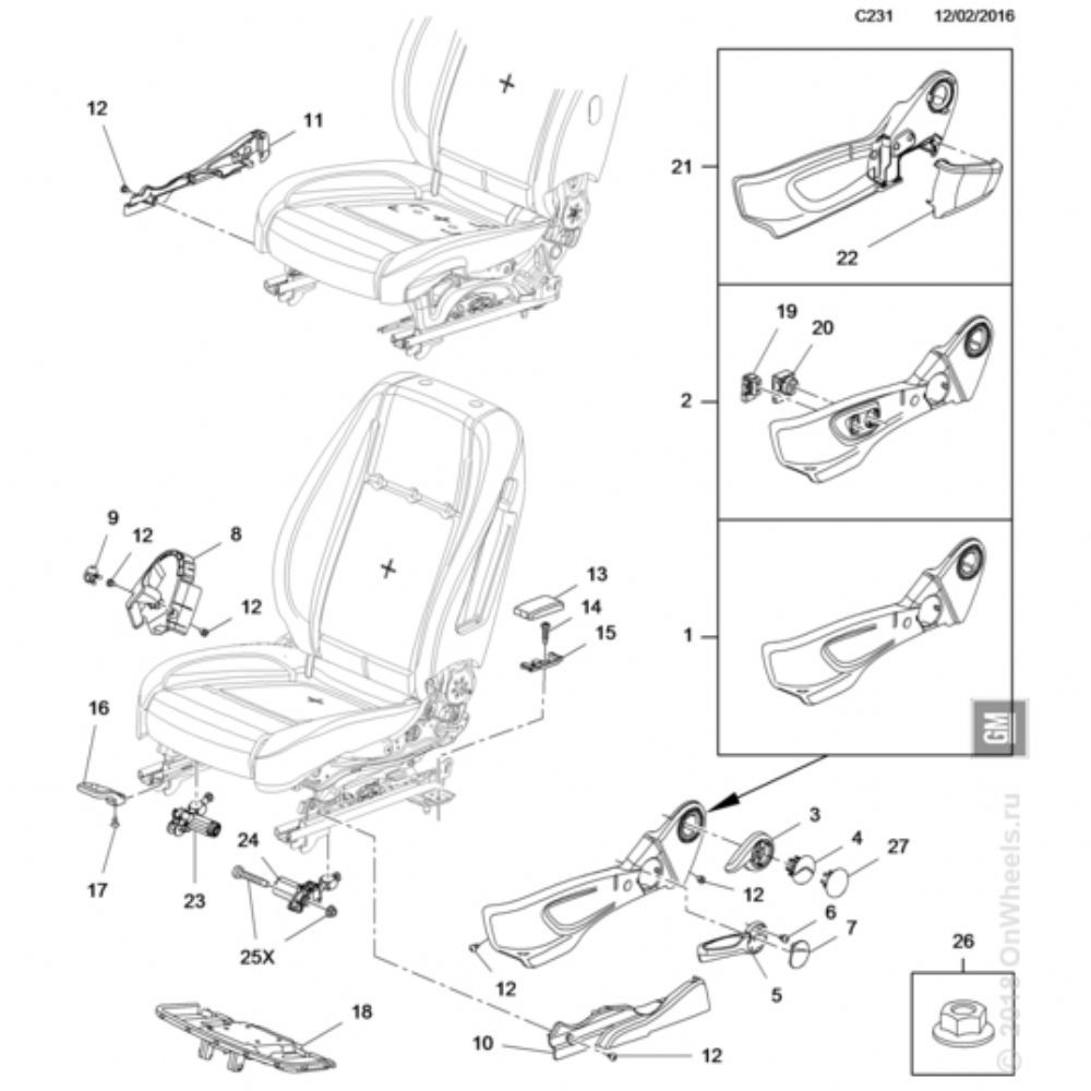 Product Code : 95078119 - Opel Mokka Left Front Seat Bakelite GM Original 95078119 - 2263771