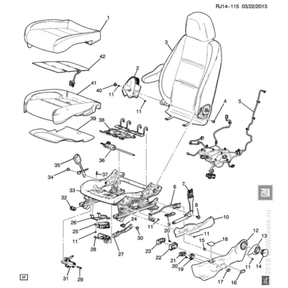 Product Code : 95078134 - Opel Mokka Right Front Inner Front Seat Bakelite GM Original 95078134 - 2263782