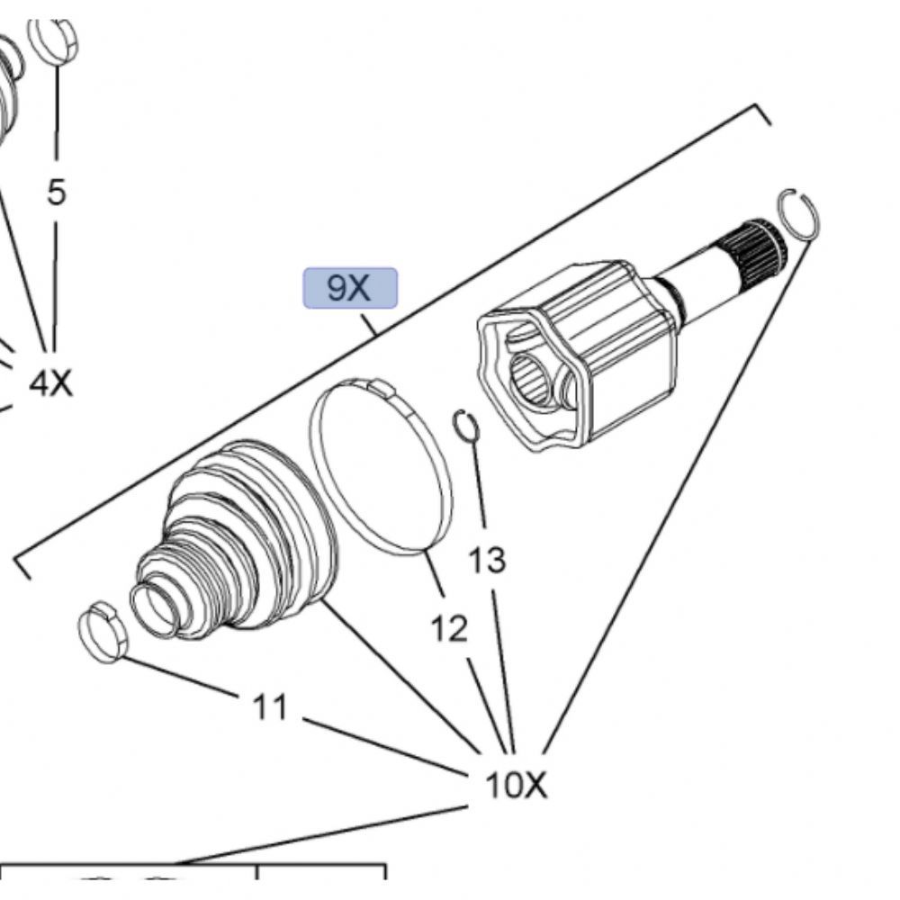 Product Code : 93182529 - Opel Astra H Left Inner Axle Head 1.9 Diesel GM Genuine 93182529