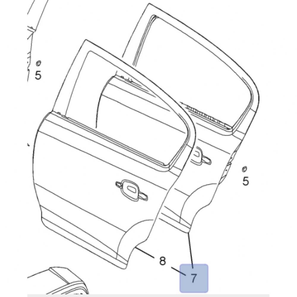 Opel Corsa D Right Rear Door GM Original 93189341 - 124356