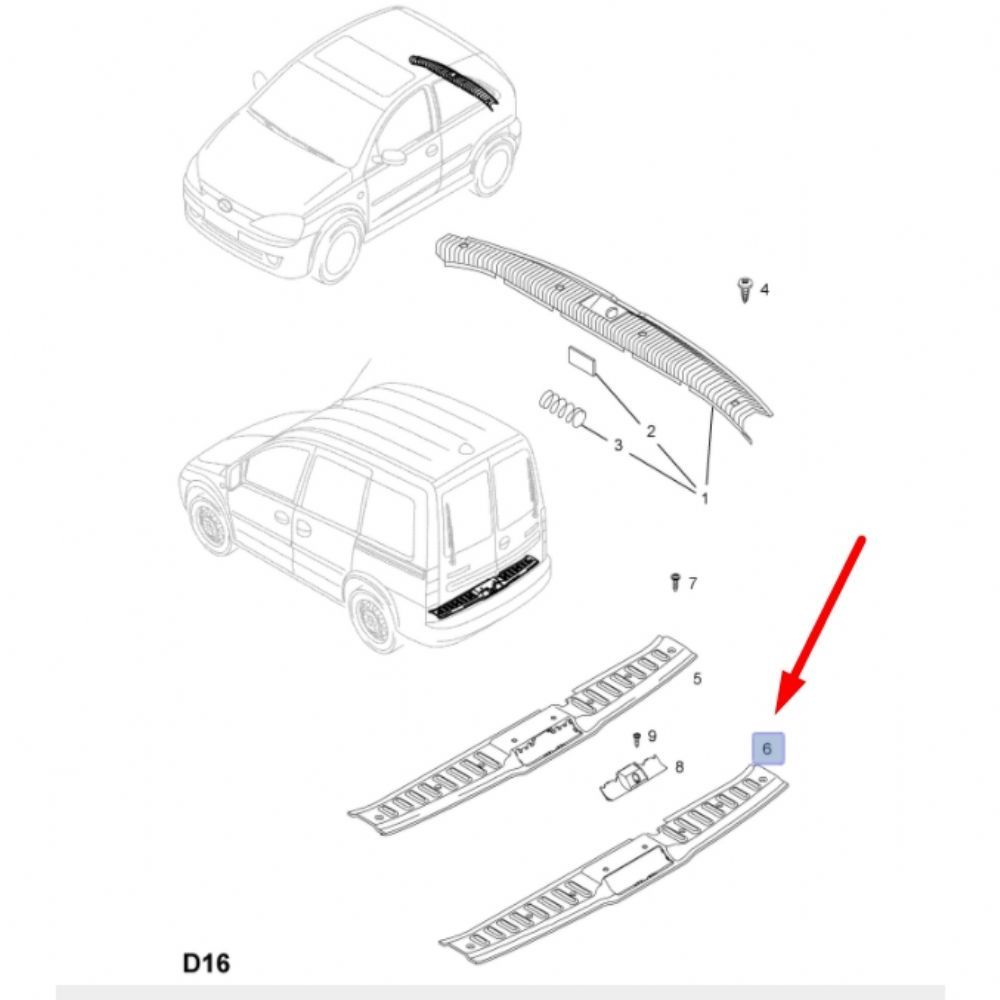 Product Code : 2346627 - Opel Combo C Rear Boot Bakelite Cover GM Genuine 2346627 - 91163684