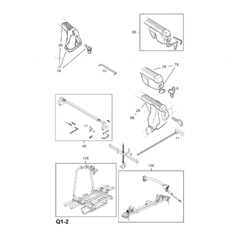 Roof Carrier Opel Astra G, Zafira A GM Genuine 6732452 - 9121632