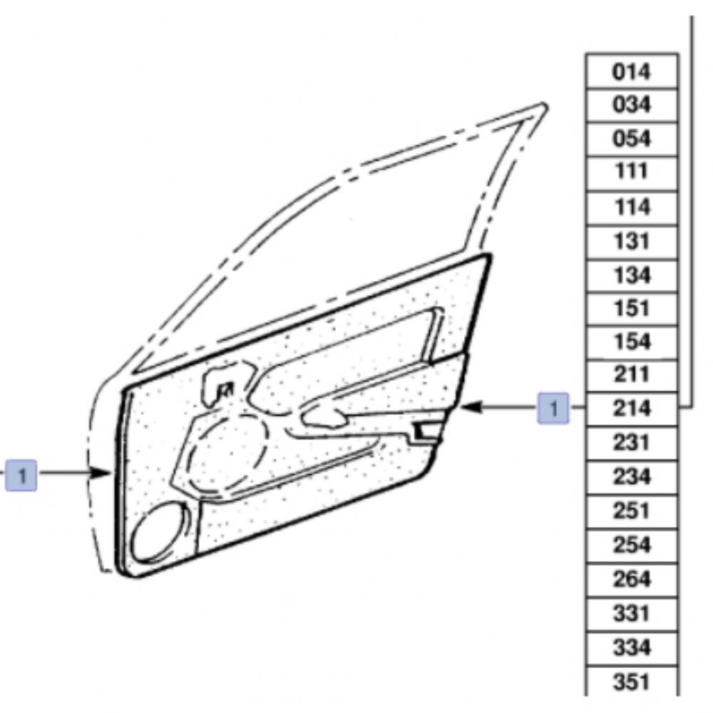 Opel Vectra A Left Front Door Interior Trim GM Genuine 90430715 - 2233767