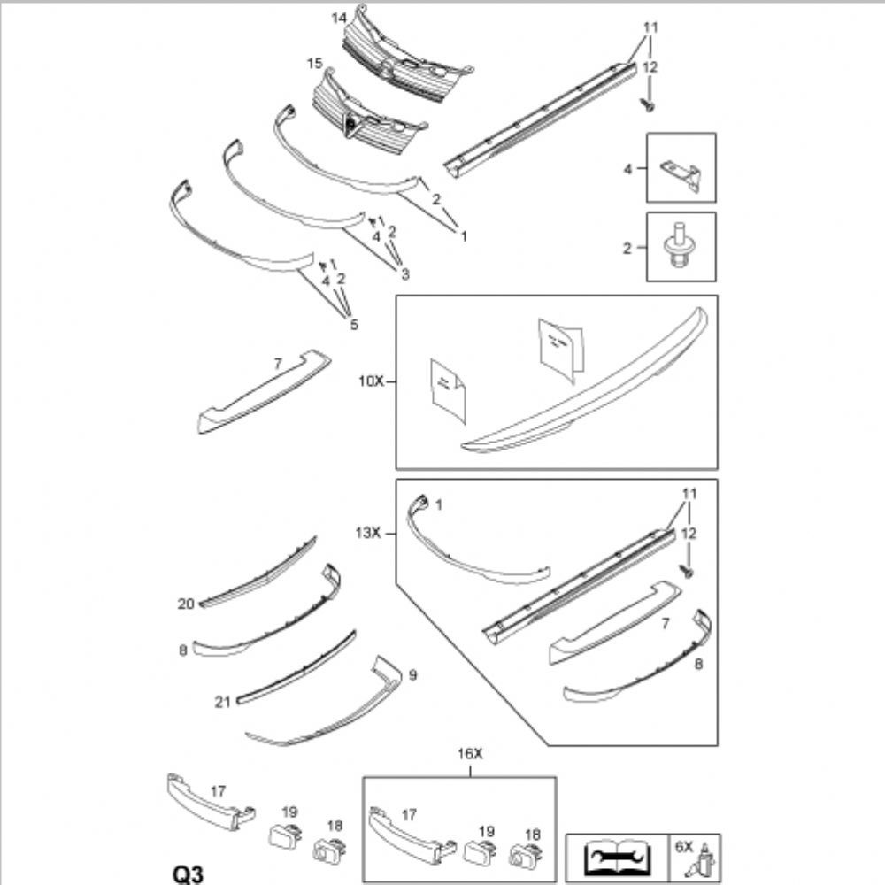 Product Code : 1400750i - Opel Astra H Front Grille Lined Model (Two Legs Broken) GM Original 1400750i - 13173039