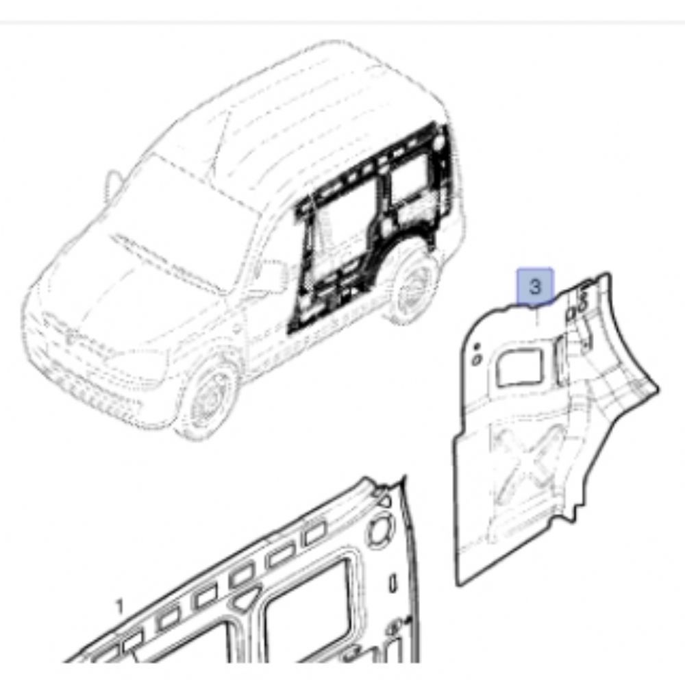 Opel Combo C Right Rear Inner Panel Sheet GM Original 23807 - 9199137