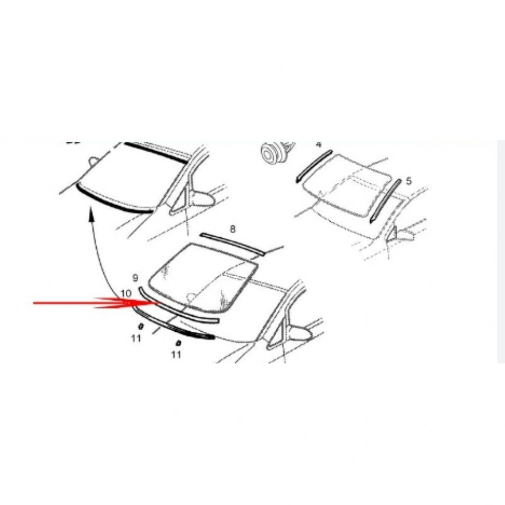 Product Code : 163862 - Opel Zafira A Windscreen Bottom Bead Seal GM Original 163862 - 90579531