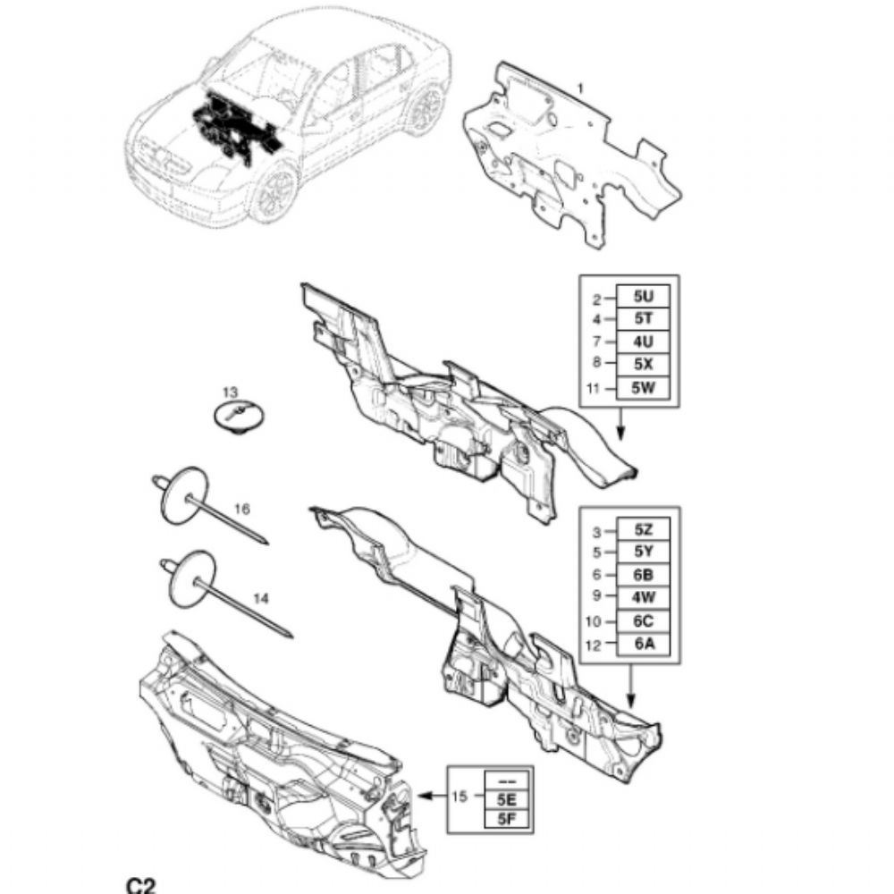 Product Code : 107628 - Opel Vectra C Insulation Forehead Panel Lower LHD GM Genuine 13166447 - 5107255