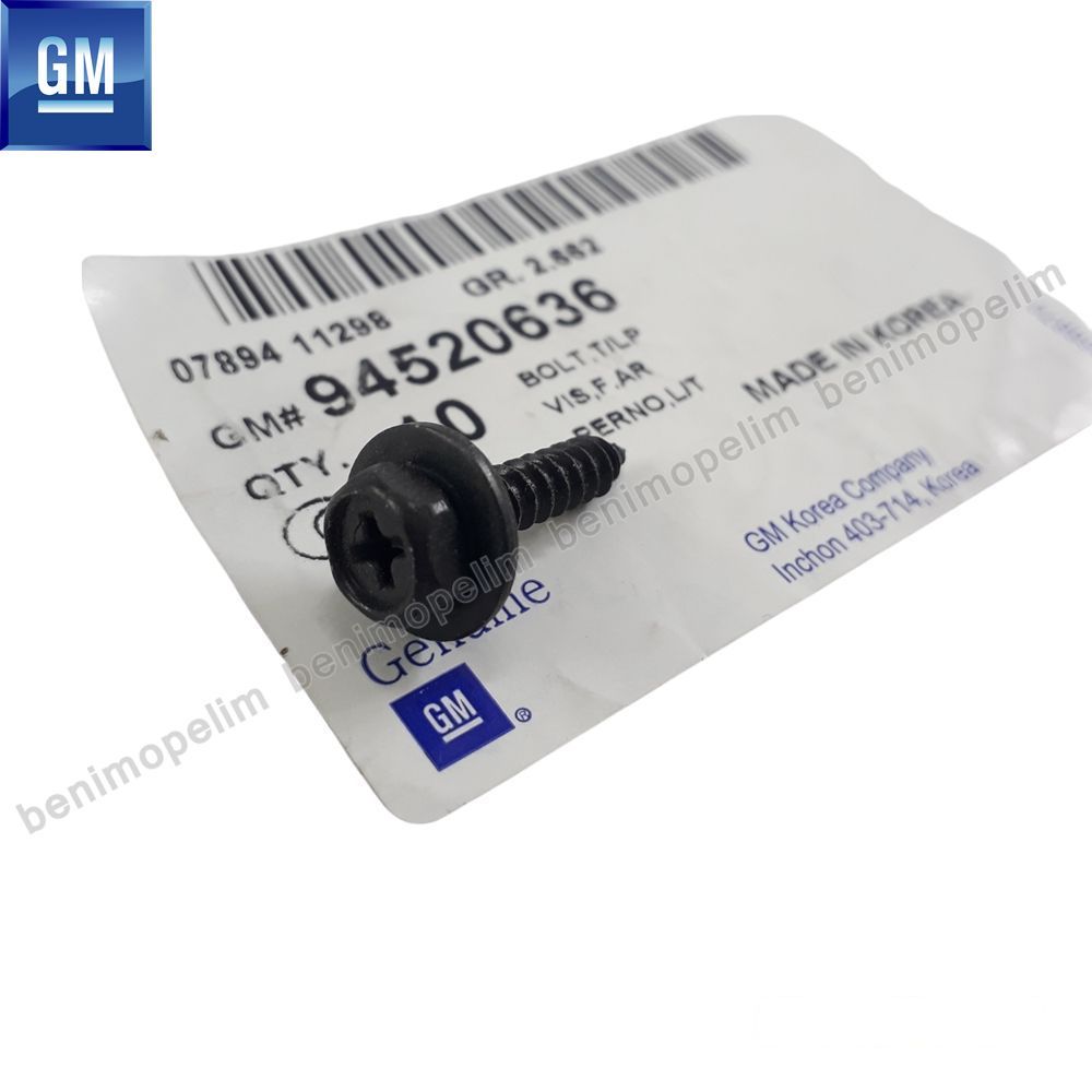 Product Code : 94520636 - Headlight Rear Cover Screw Chevrolet Aveo T200 T250 T255, Captiva C100 C140, Cruze, Kalos, Lacetti, Spark, Antara GM Original 94520636