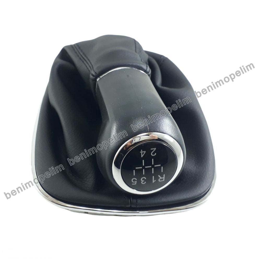 Opel Corsa D 5 Forward Manual Gear Knob Complete Bellowed Chrome Framed Black 5738057O - 55568368