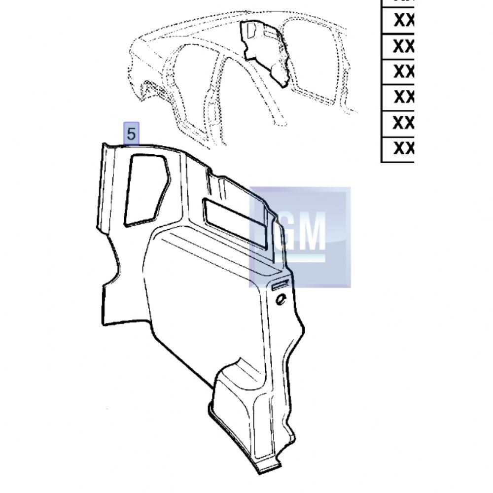 Product Code : 7236045 - Opel Astra G Left Rear Fender Inner Liner GM Original 7236045 - 9104159