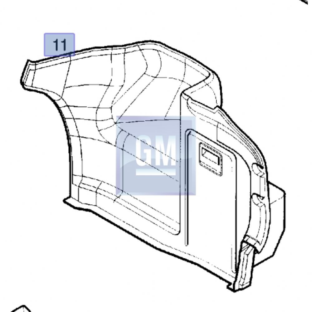 Product Code : 7332121 - Opel Vectra C Right Rear Fender Inner Carpet GM Genuine 7332121 - 13167981