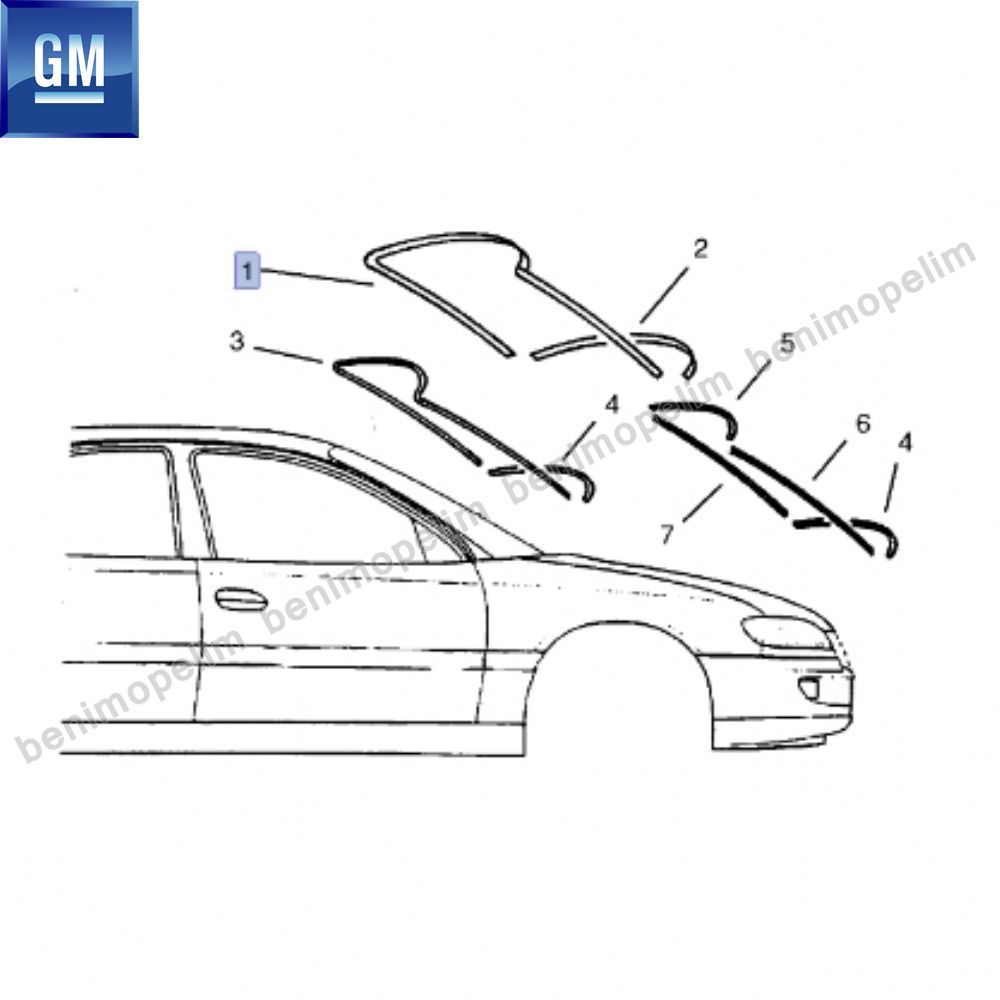 Opel Omega B Windscreen Tyre GM Genuine 163851 - 90460335