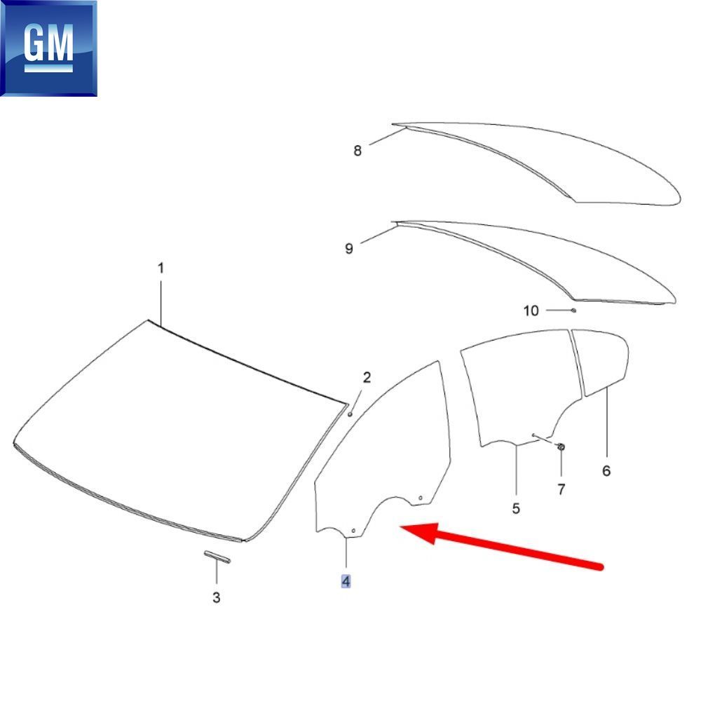 Product Code : 161249 - Opel Insignia A Right Front Door Glass GM Genuine 161249 - 13227827