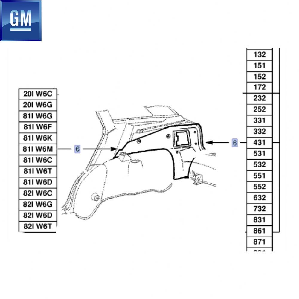 Opel Astra F Trunk Interior Trim GM Genuine 2336042 with Right Cover - 90438990